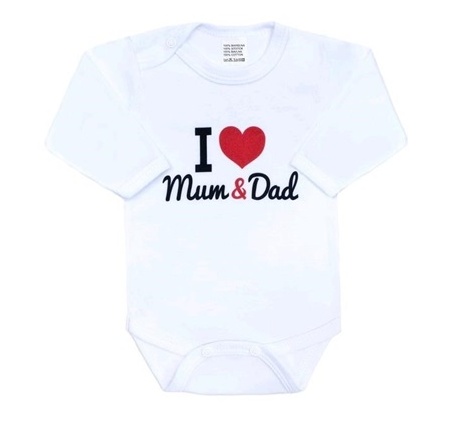 Dětské body New Baby I love Mum and Dad bílé velikost 56