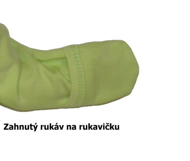 Kojenecká košilka Gama bílá se zelenou želvou a rukavičkovým rukávem velikost 50