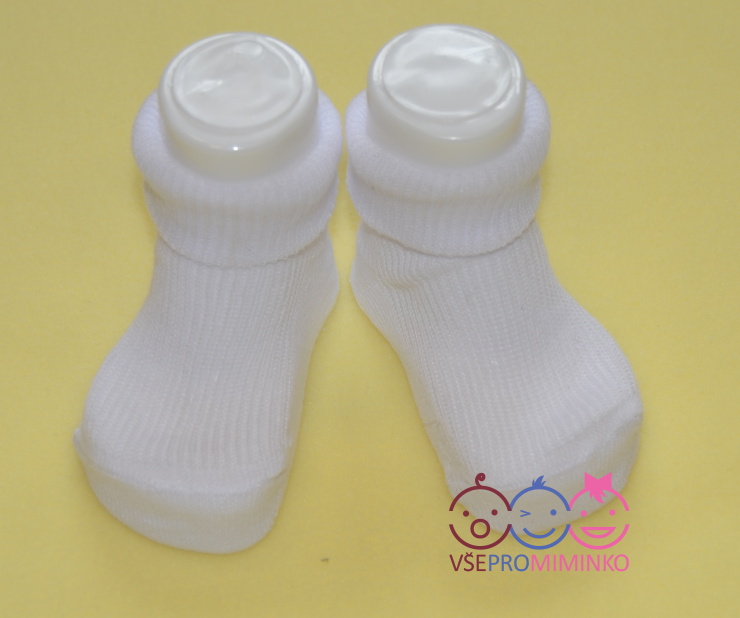 Bílé kojenecké ponožky YO BABY velikost 6-9 měsíců 