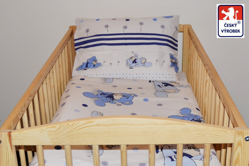 Bavlněná dětská látka v metráži, béžový Medvídek