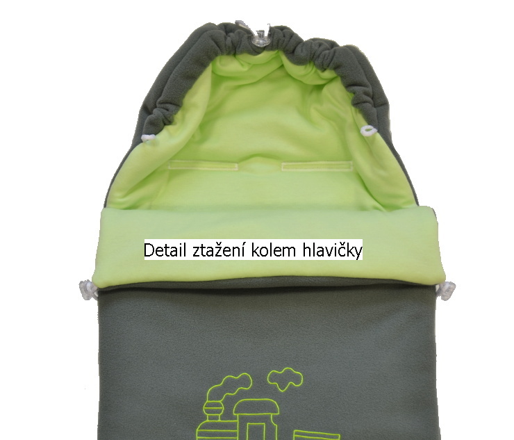 Jarní fusak do kočárku Dětský svět jeans/tyrkys s vláčkem