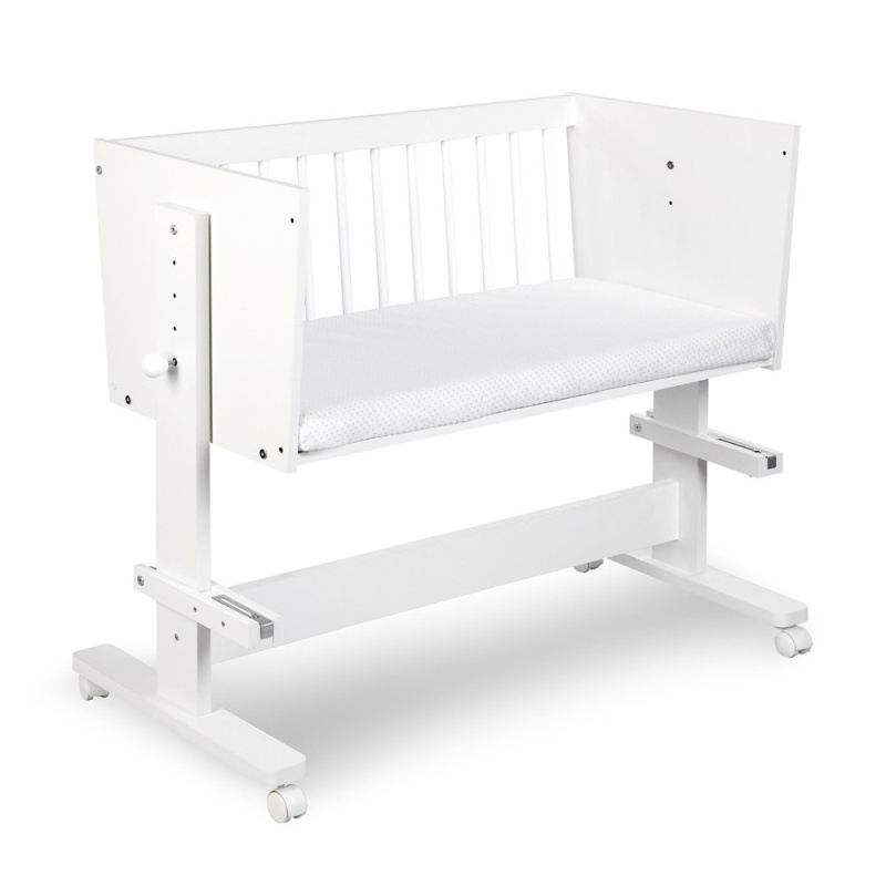 Kolébka KLUPS ZOYA 5v1 bílá 89×40 cm s matrací – nadčasová multifunkční kolébka