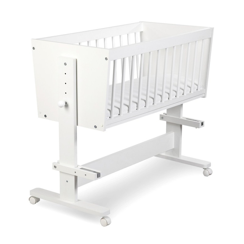 Kolébka KLUPS ZOYA 5v1 bílá 89×40 cm s matrací – nadčasová multifunkční kolébka
