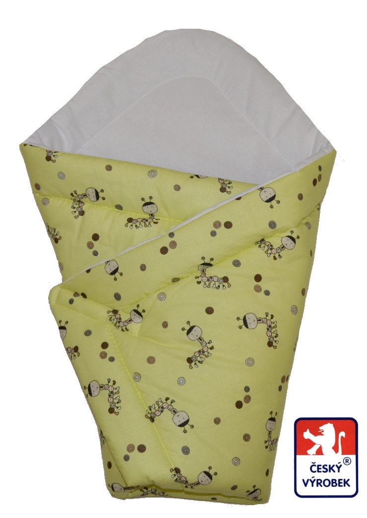 Dětské plátno Panda s deštníky na zeleném podkladě