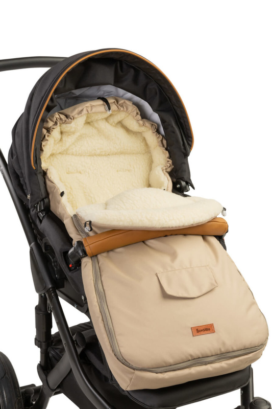 Zimní fusak do kočárku s rukávníkem Dětský svět Classic II MERINO BERÁNEK navy
