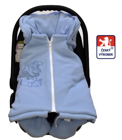 Zavinovačka do autosedačky Dětský svět  bavlněná s výšivkou krémová pro 5-ti bodové uchycení