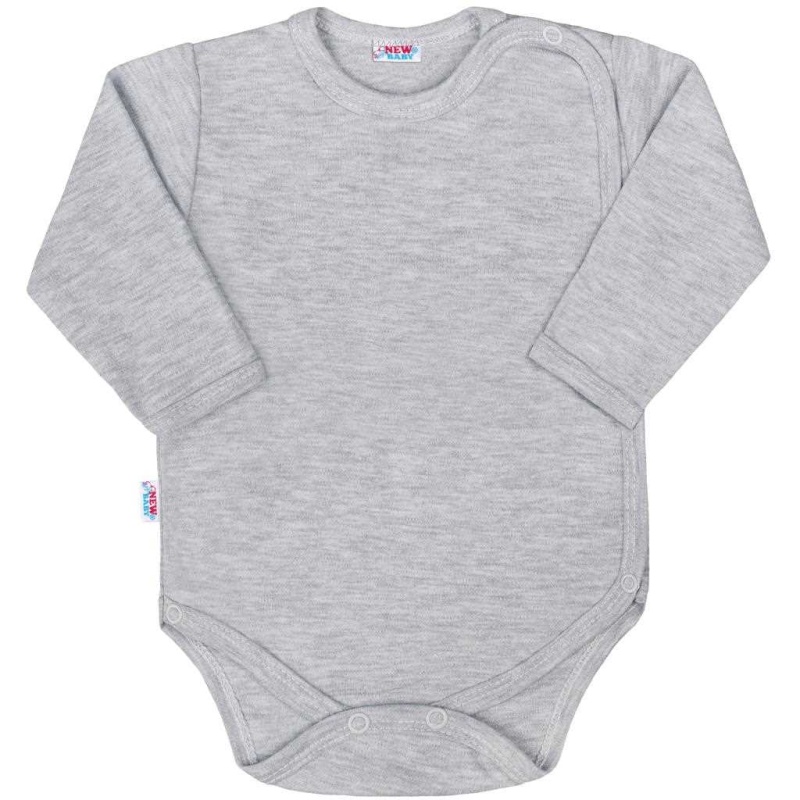 Kojenecké celorozepínací body New Baby Classic II šedé velikost 68