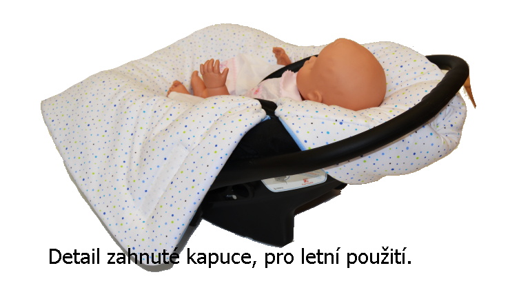 Zimní zavinovačka do autosedačky Dětský svět fleece/bavlna, střed modrá