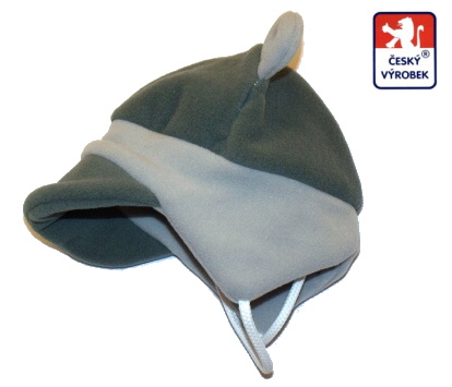 Dětská zimní čepička Dětský svět Baby Fleece s ouškama šedá vel.2