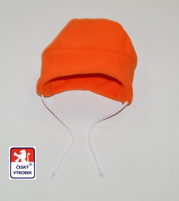 Zimní čepička pro miminko Dětský svět Kuklička oranžová vel.0