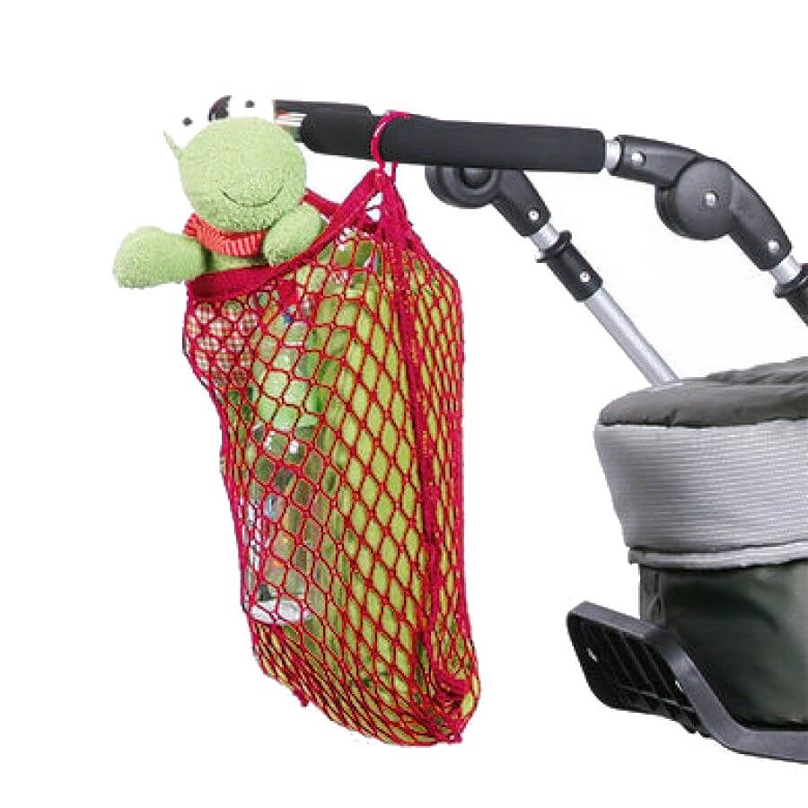 Nákupní síťka na kočárek Bambino červená