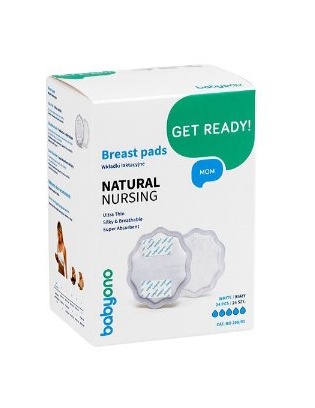 Vložky do podprsenky BabyOno Natural Nursing 24 ks – tenké a diskrétní (bílé)