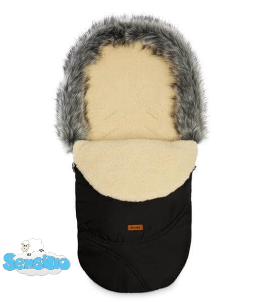 Fusak do kočárku Sensillo ESKIMO Beránek s kožešinou černý
