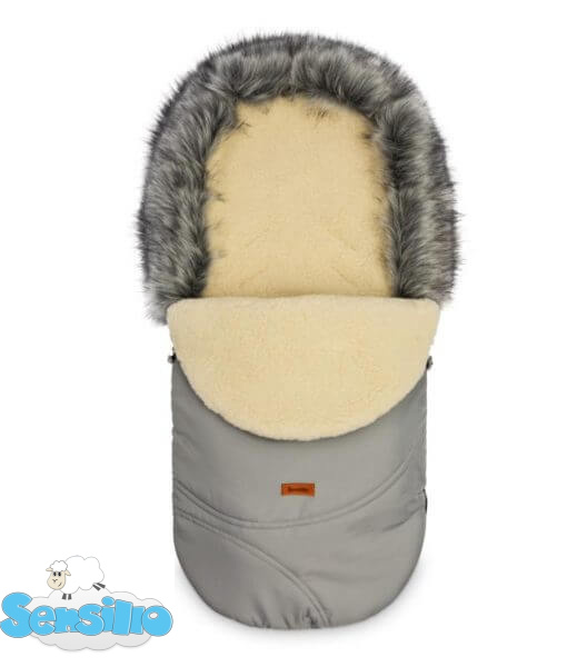 Zimní fusak do kočárku Sensillo ESKIMO Beránek s kožešinou šedý