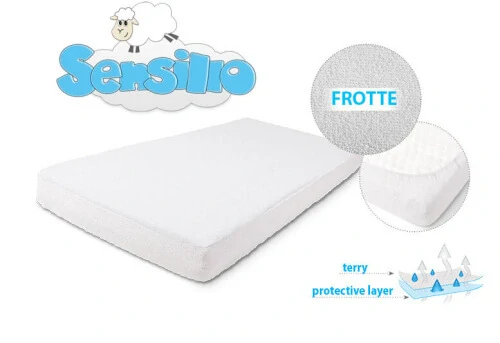 Nepromokavé prostěradlo do postýlky Sensillo – bílé froté 60×120 cm
