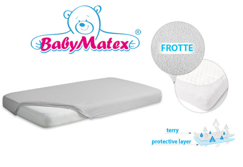 Nepropustné prostěradlo do postýlky Baby Matex šedé froté