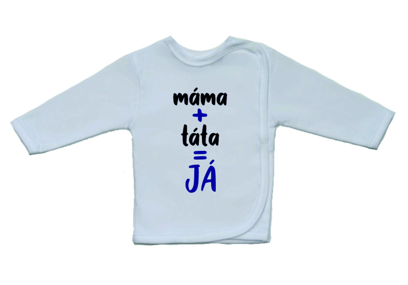 Dětská košilka, Gama, větší nápis máma+táta=JÁ chlapecká velikost 68