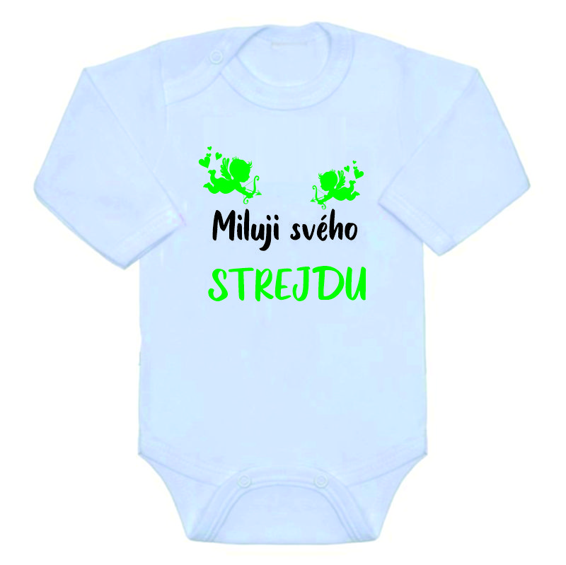Dětské vtipné body Gama Miluji svého strejdu+Amorek zelená vel.56