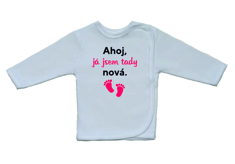Kojenecká košilka s legračním potiskem, Gama, Ahoj, já jsem tady nová