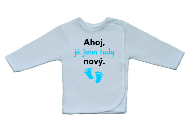 Kojenecká košilka s vtipným potiskem, Gama, Ahoj, já jsem tady nový vel.62