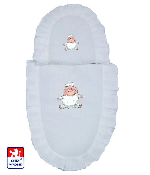 Peřinky pro panenky Dětský svět bílé s ovečkou