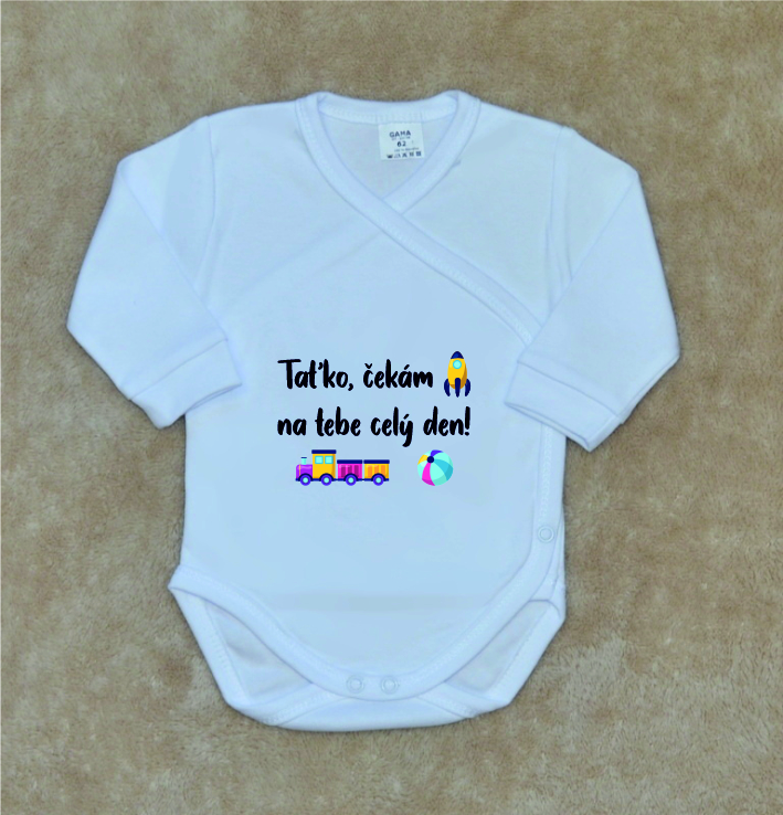 Dětské vtipné body, Gama, bílé zavinovací, celý den vel.56