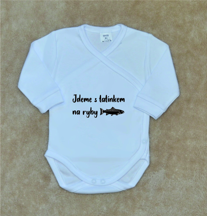 Dětské vtipné body, Gama, bílé zavinovací, jdeme na ryby