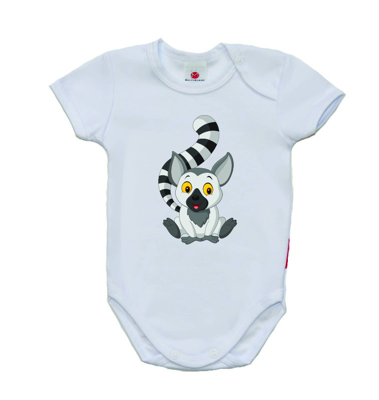 Dětské body krátký rukáv Gama, sedící lemur vel.68