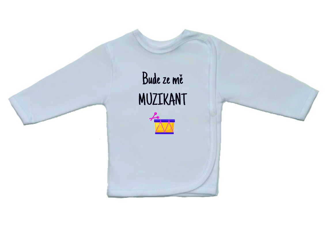 Kojenecká košilka s potiskem Gama, muzikant