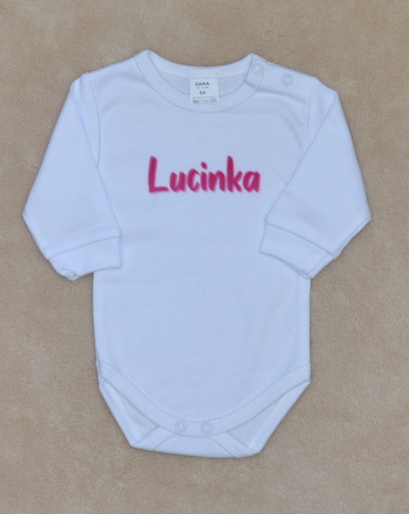 Dětské body se jménem Gama bílé Lucinka velikost 56