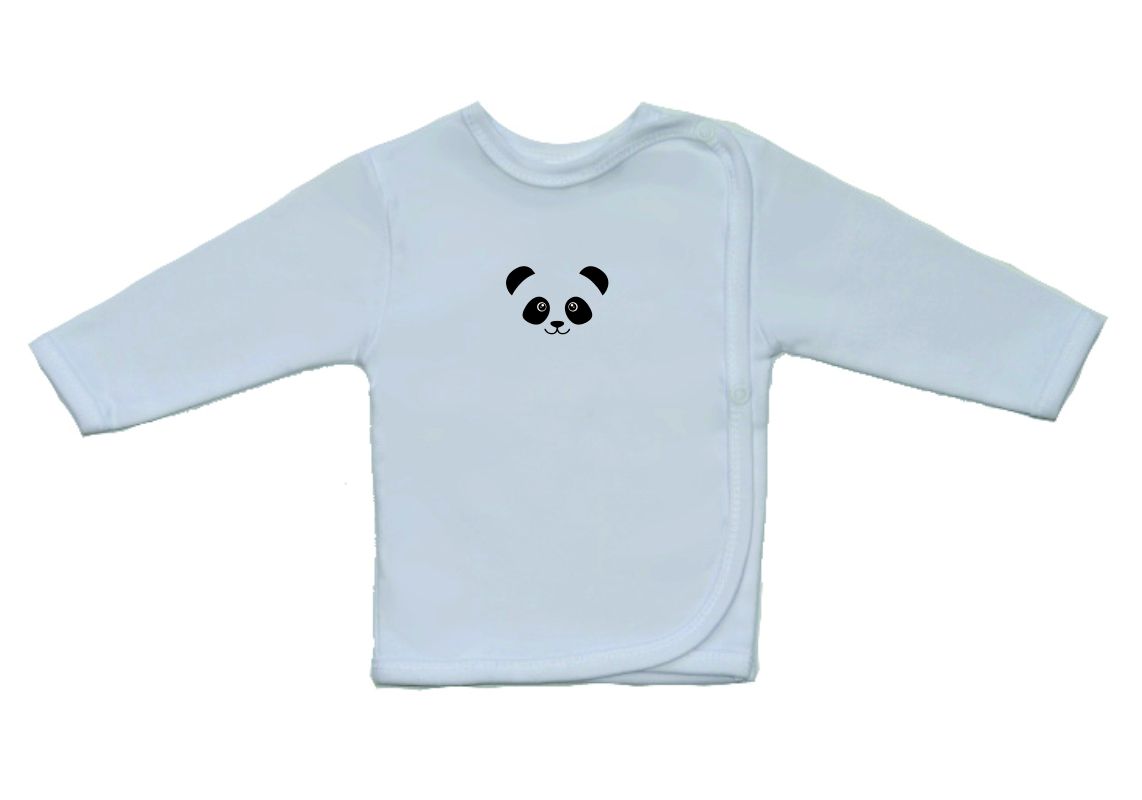 Bavlněná kojenecká košilka pro miminko, Gama, menší, smile panda