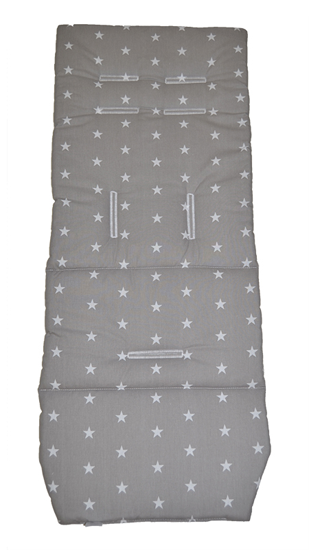Textilní vložka do kočárku Dětský svět Valco Baby Snap 4, hvězdy na šedém podkladu 36x90cm