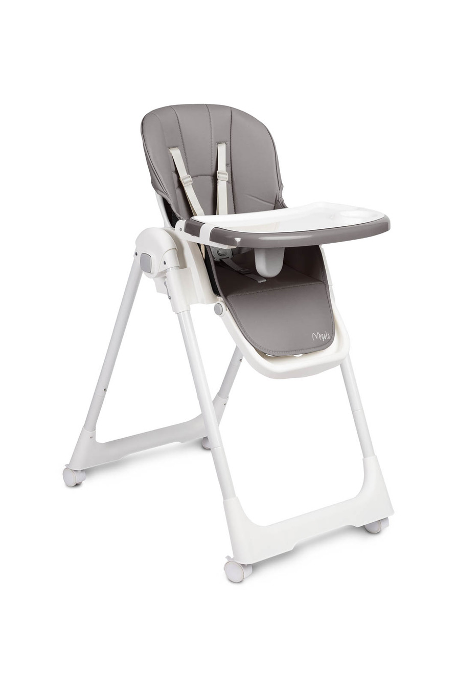 Dětská jídelní skládací židlička CARETERO Megalo dark grey