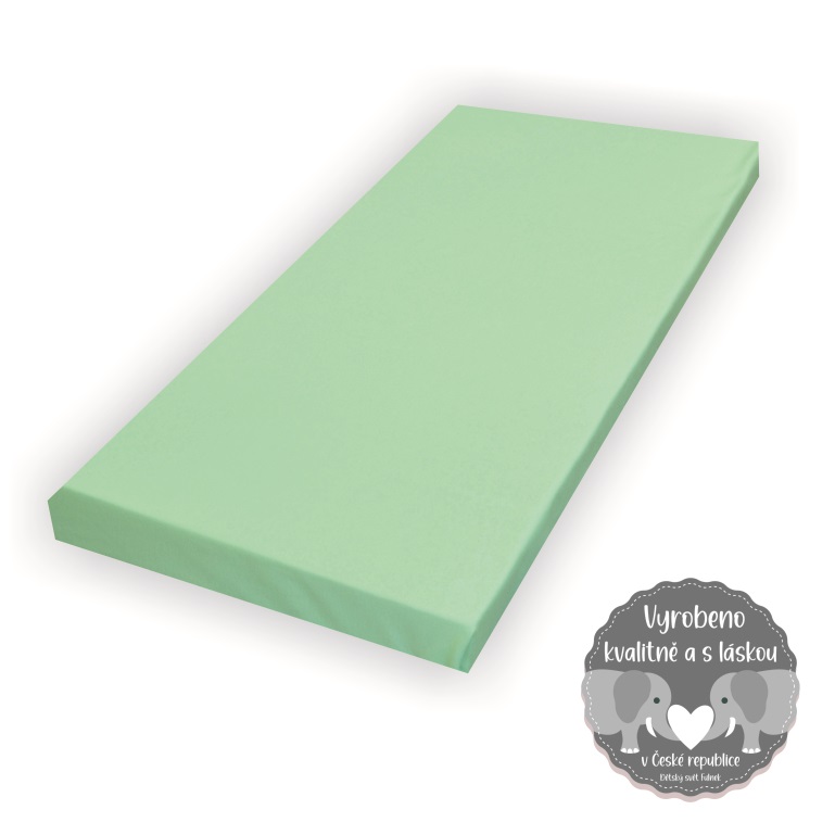 Prostěradlo do dětské postýlky Dětský svět jersey/mako zelené 60x120cm