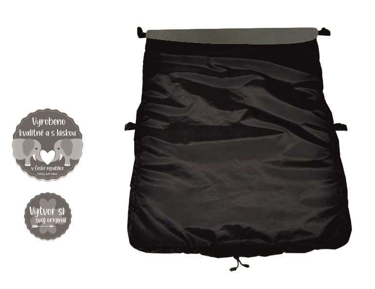 Nepadací deka do kočárku Dětský svět black/tmavě šedá