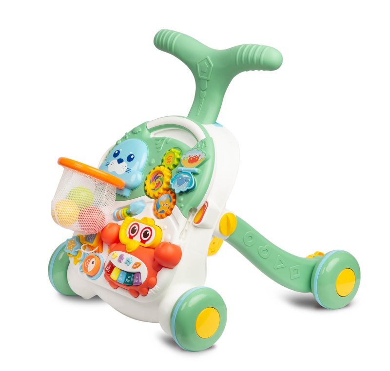 Dětské interaktivní chodítko, stoleček s příslušenstvím 2v1, TOYZ SPARK, zelené