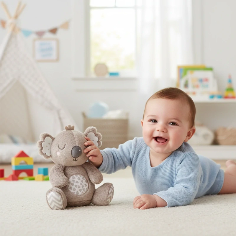 Plyšová hračka BabyOno s chrastítkem, šedá koala