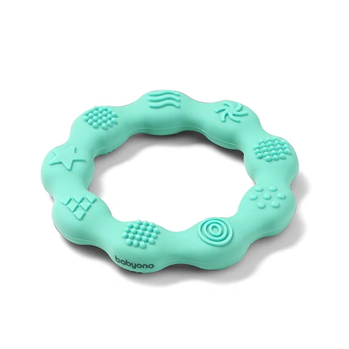 Kojenecké silikonové kousátko BabyOno RING mátové