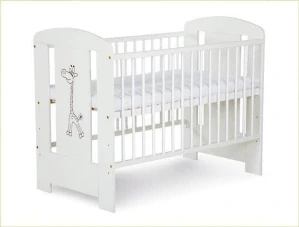 Bílá dětská postýlka Klups Safari Žirafa 120×60 