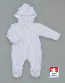 Kojenecký podzimní overal, Dětský svět, bílá Minky velikost 56