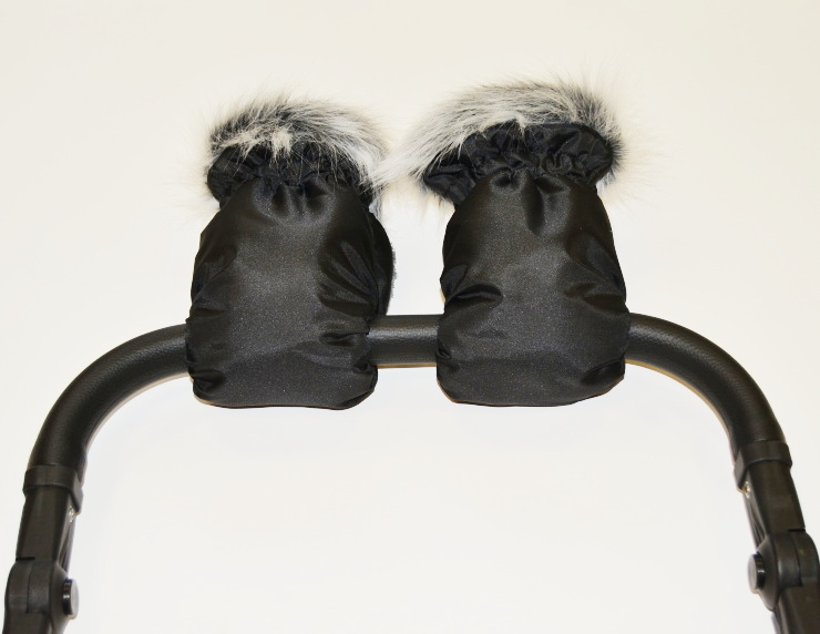 Zimní rukávník na kočárek s kožešinou, Dětský svět, boxerky lama + kožešina