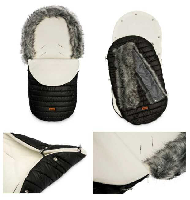 Fusak do kočárku Sensillo ESKIMO Beránek s kožešinou černý
