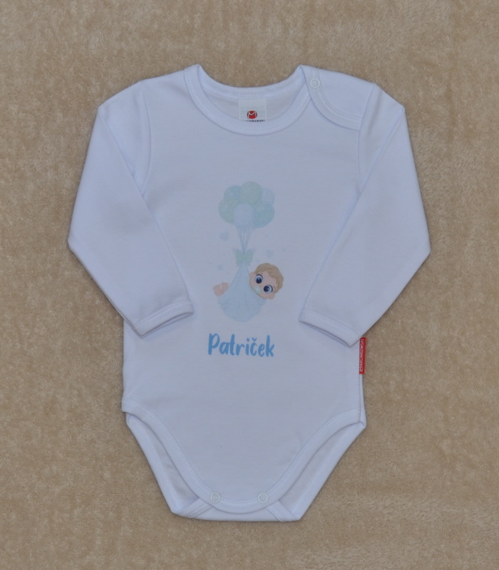 Dětské body se jménem Gama miminko chlapeček s balónky velikost 86