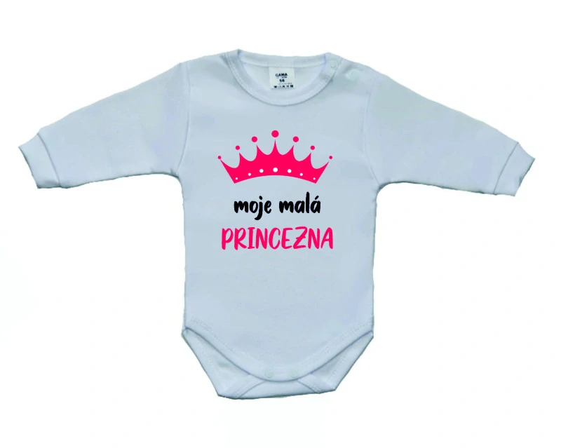 Dětské body s českým potiskem Dětský svět moje malá Princezna vel.80