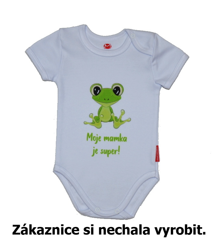 Dětské body s vlastním potiskem, Gama, krátký rukáv, Váš motiv velikost 68