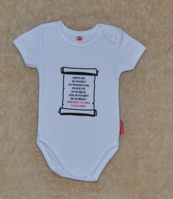 Vtipné dětské body pro miminka, Gama, krátký rukáv, Seznam