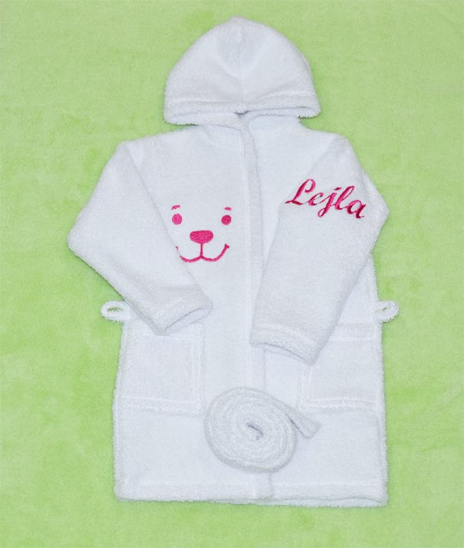 Dětský župan Dětský svět bílý s výšivkou jména a obrázku vel.122