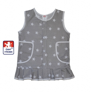 Dětská látka šedá s hvězdičkou