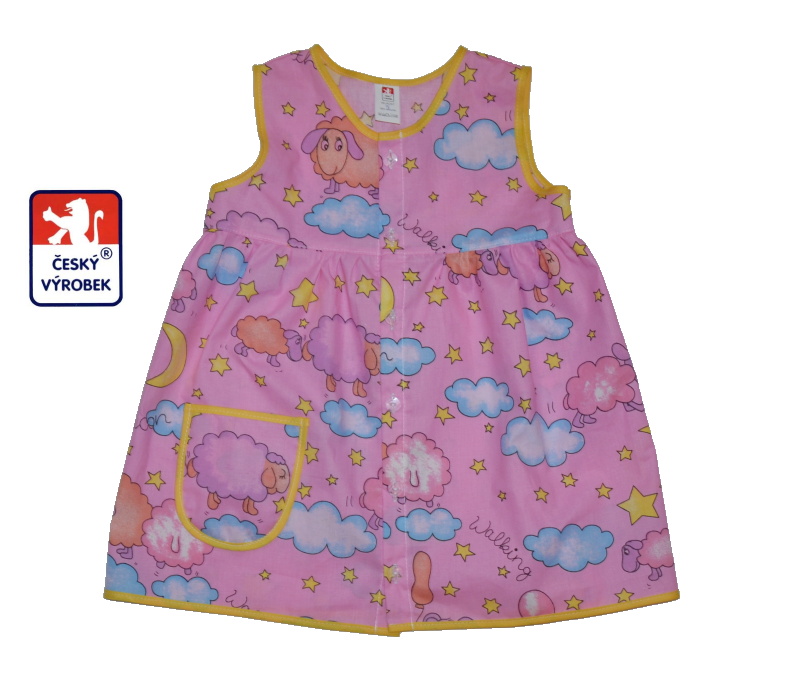 Bavlněná dětská látka růžová s ovečkami