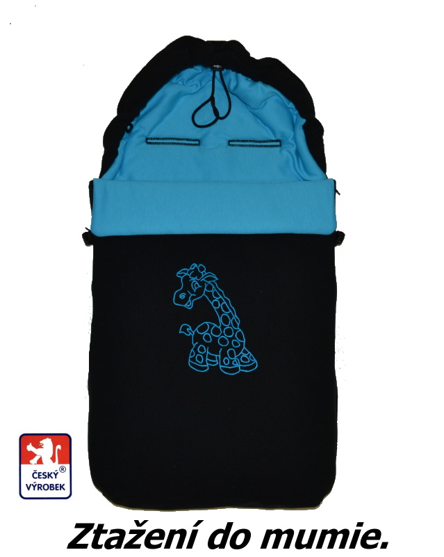 Jarní fusak do kočárku Dětský svět černý/tyrkys